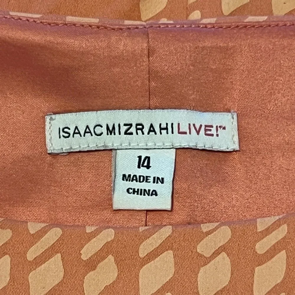 Isaac Mizrahi Live Sleeveless Women's Dress Orange Lined Midi Size 14 - Picture 8 of 14